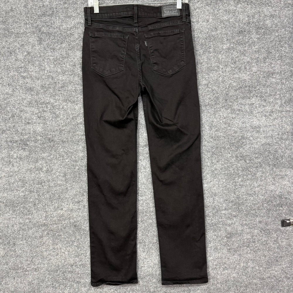 Levis 314 Shaping Straight Jeans Womens 29 Black Mid Rise Stretch Denim 30x31 - Picture 2 of 14